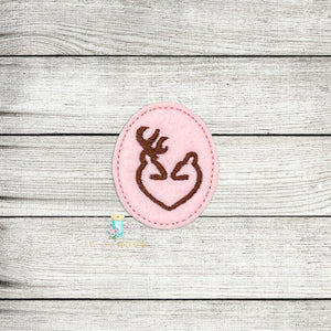 Deer Oval Triple Stitch Feltie Digital Embroidery Design File