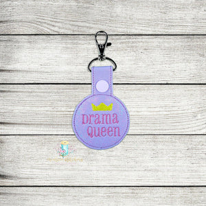 Drama Queen Keyfob Digital Embroidery Design File