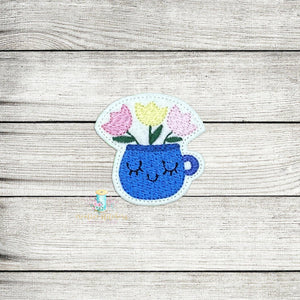 Flower Pot Feltie Digital Embroidery Design File