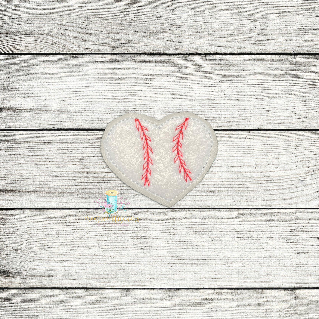 Heart Softball Feltie Digital Embroidery Design File