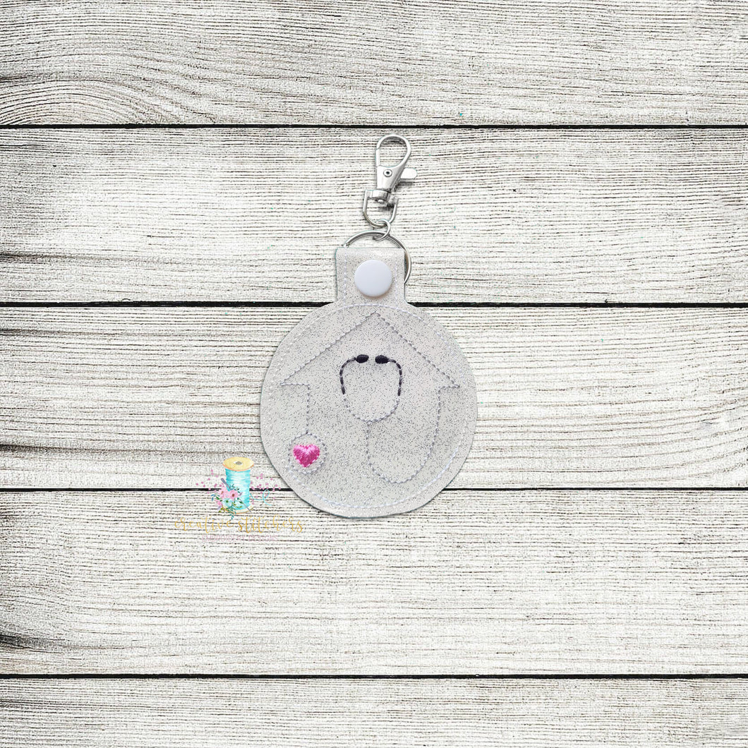 Home Health Keyfob Digital Embroidery Design File