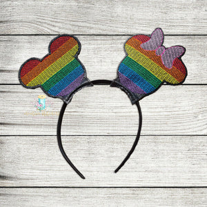 Pride Mouse Ears Digital Embroidery Design File