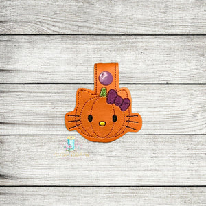 Pumpkin Kitty Keyfob Digital Embroidery Design File