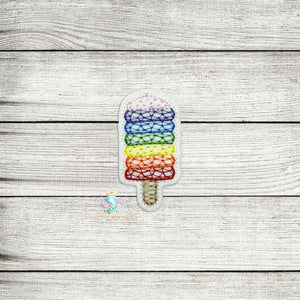 Rainbow Popsicle Feltie Digital Embroidery Design File
