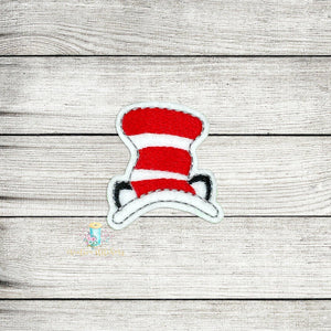 Reading Cat Hat Feltie Digital Embroidery Design File