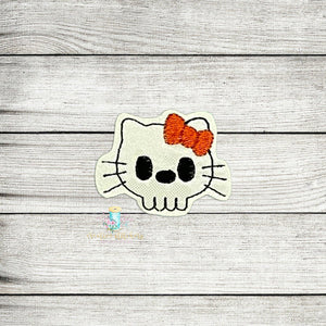 Skull Kitty Feltie Digital Embroidery Design File