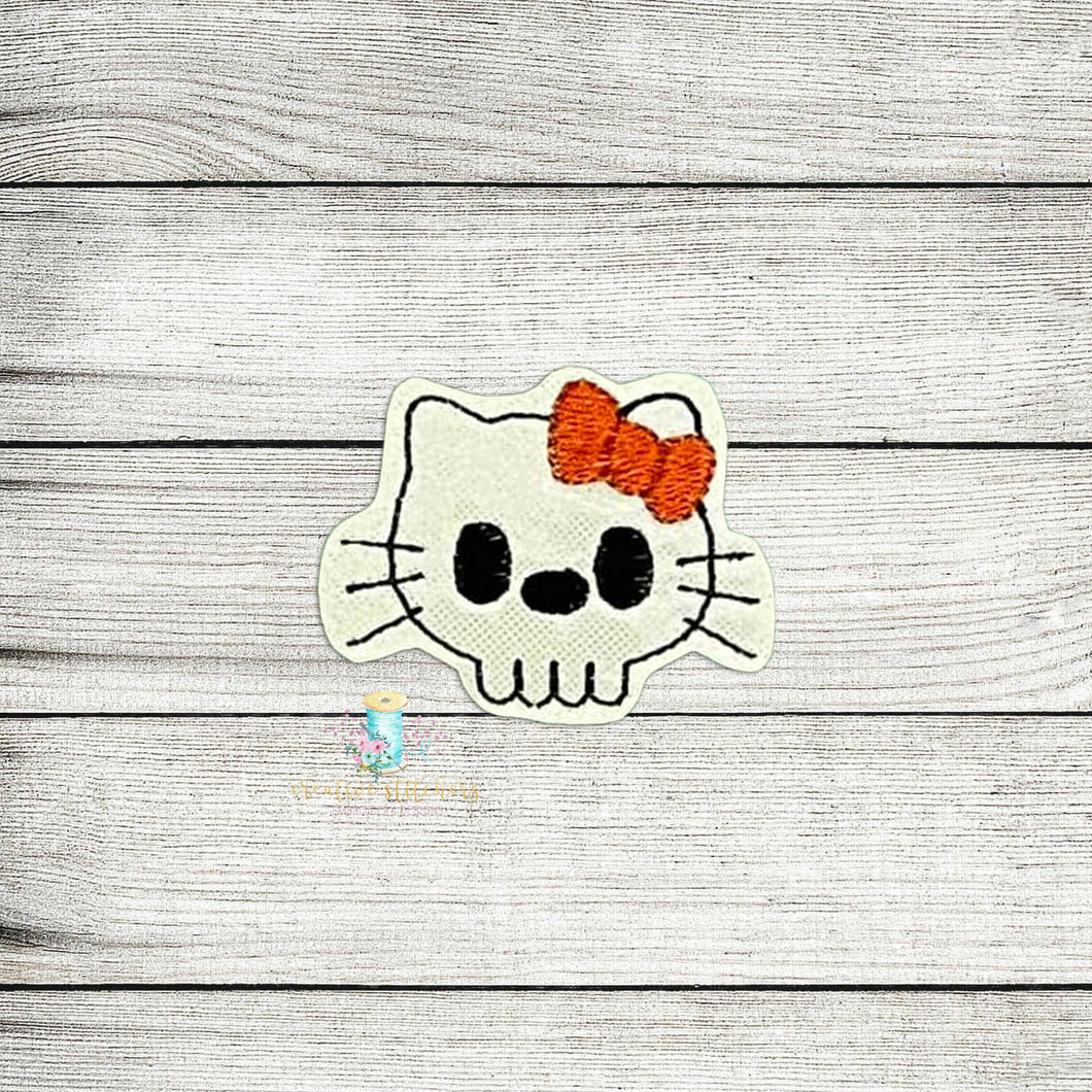Skull Kitty Feltie Digital Embroidery Design File
