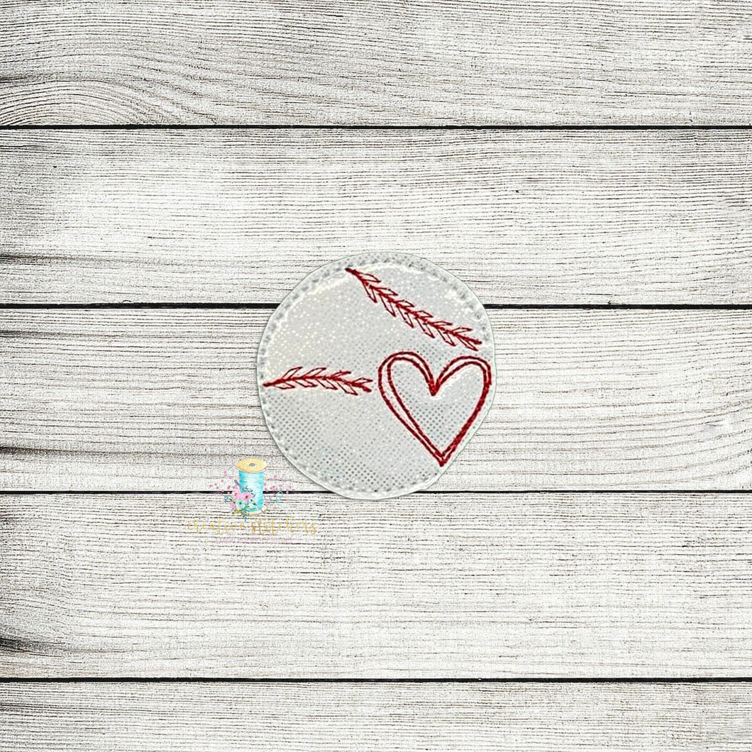 Softball Heart Feltie Digital Embroidery Design File