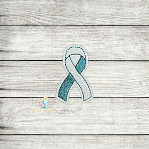 Two Tone Awareness Ribbon Feltie Digital Embroidery Design File