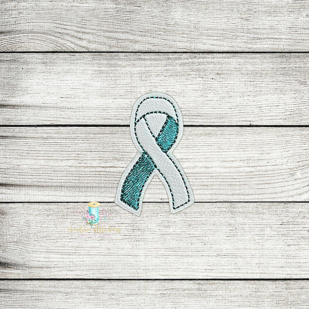 Two Tone Awareness Ribbon Feltie Digital Embroidery Design File