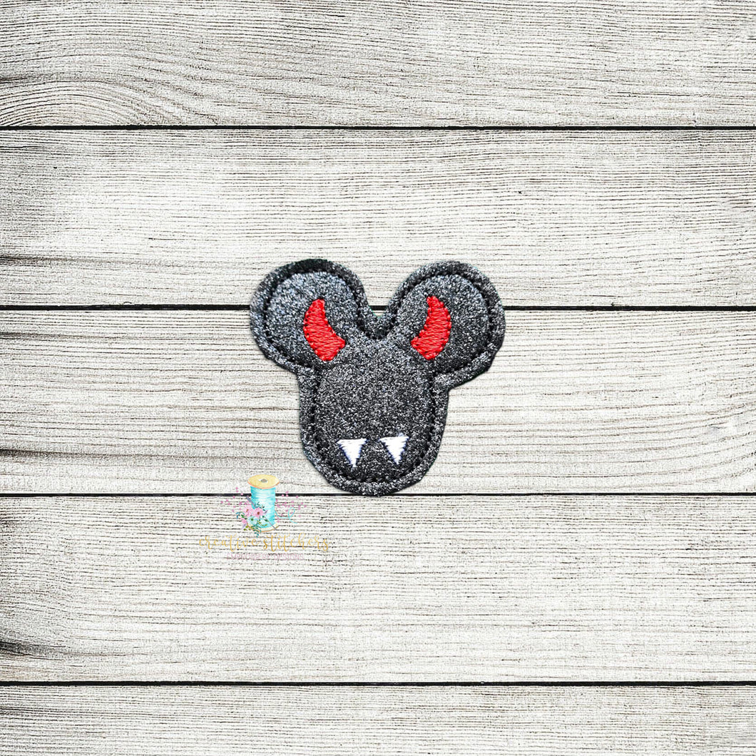 Vampire Mouse Head Feltie Digital Embroidery Design File