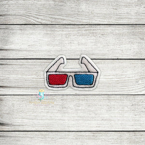 3D Glasses Digital Embroidery Design File