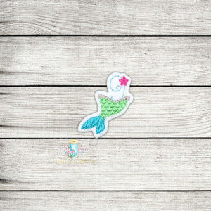 Mermaid Number 9 Digital Embroidery Design File