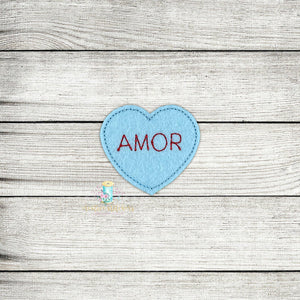 Amor Spanish Convo Heart Feltie Digital Embroidery Design File