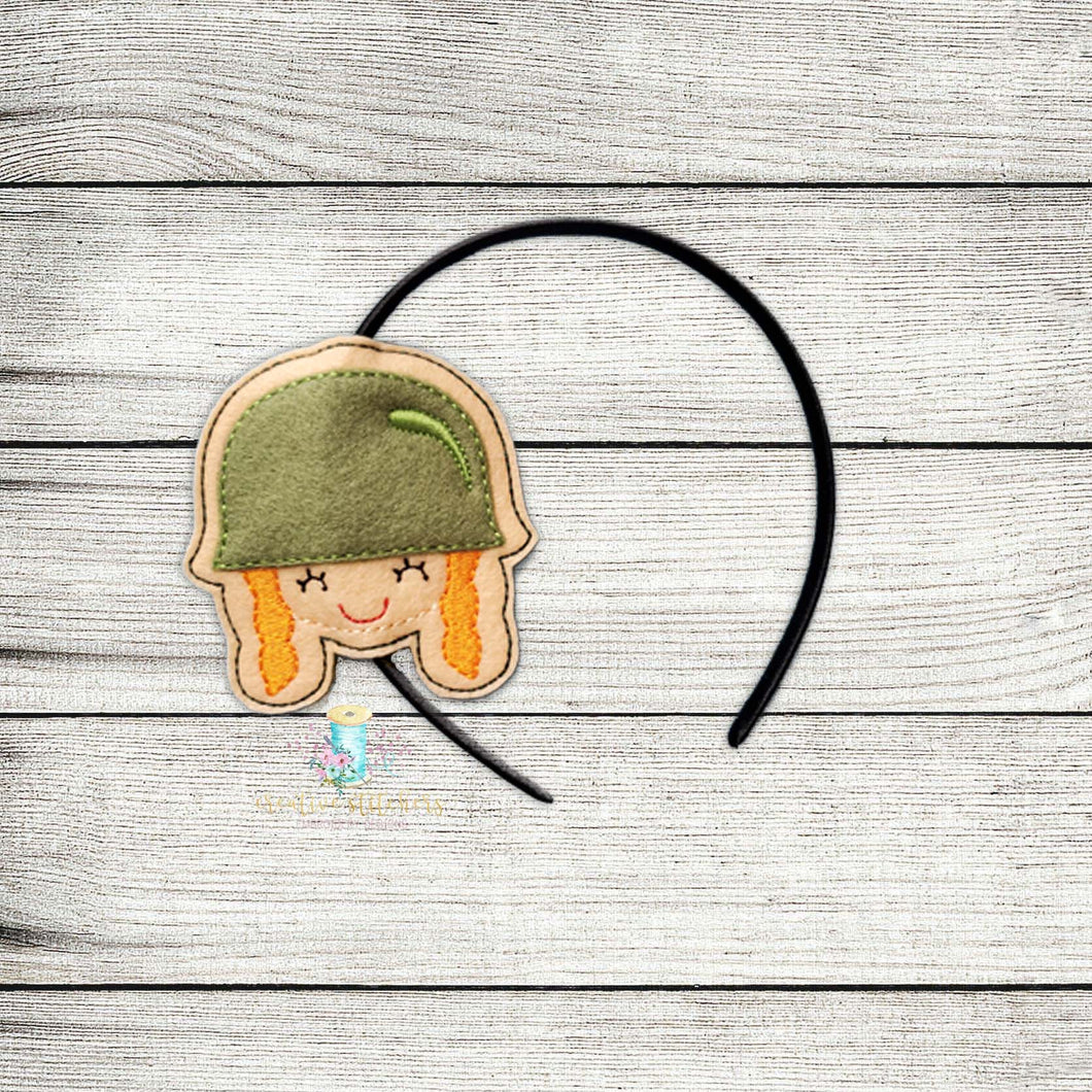 Military Girl Slider Digital Embroidery Design File