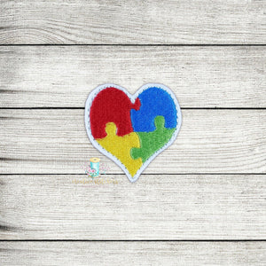 Autism Heart Feltie Digital Embroidery Design File