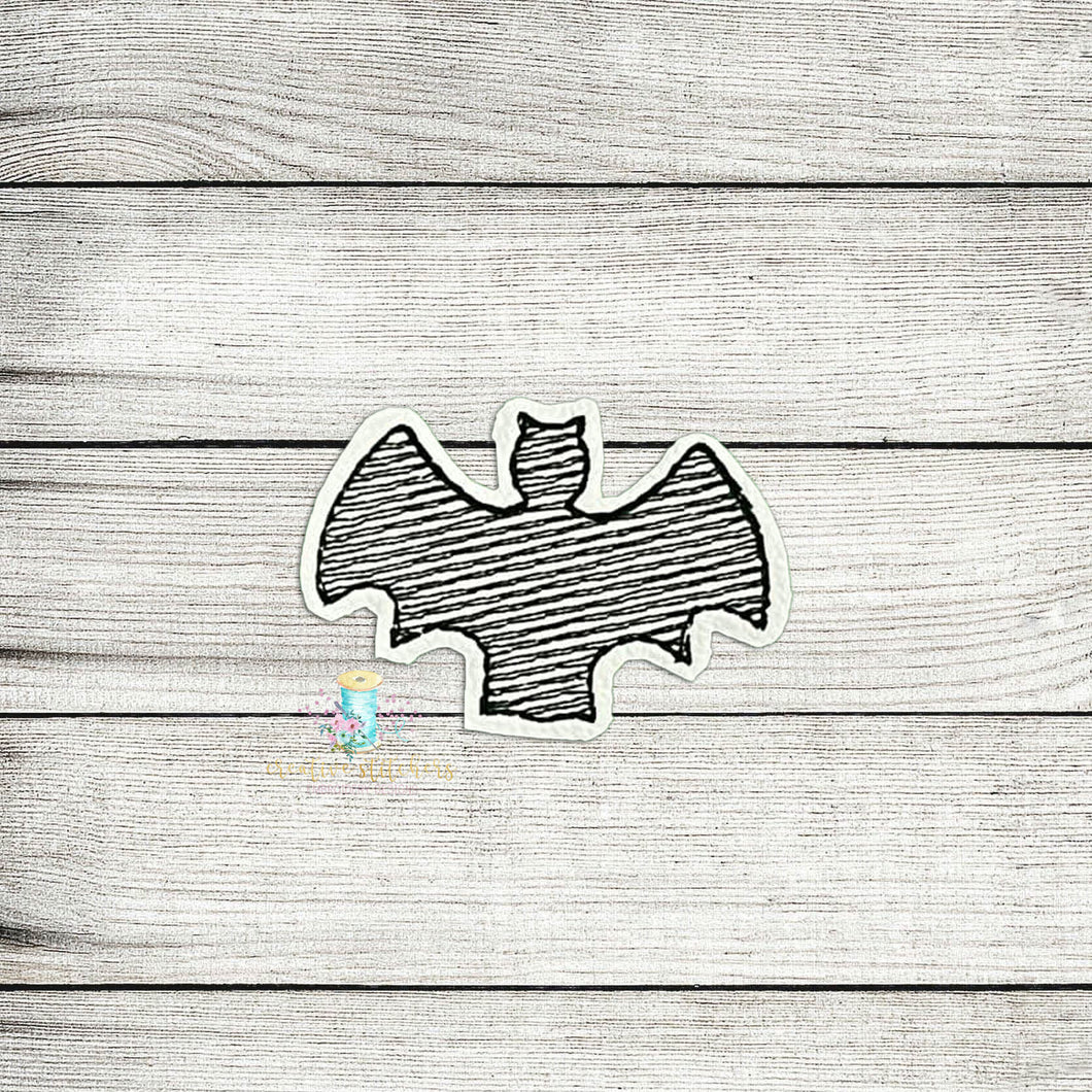 Bat Sketch Feltie Digital Embroidery Design File