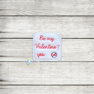 Be My Valentine Feltie Digital Embroidery Design File
