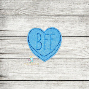 BFF Heart Feltie Digital Embroidery Design File