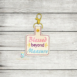 Blessed Beyond Measure Snaptab Digital Embroidery Design File