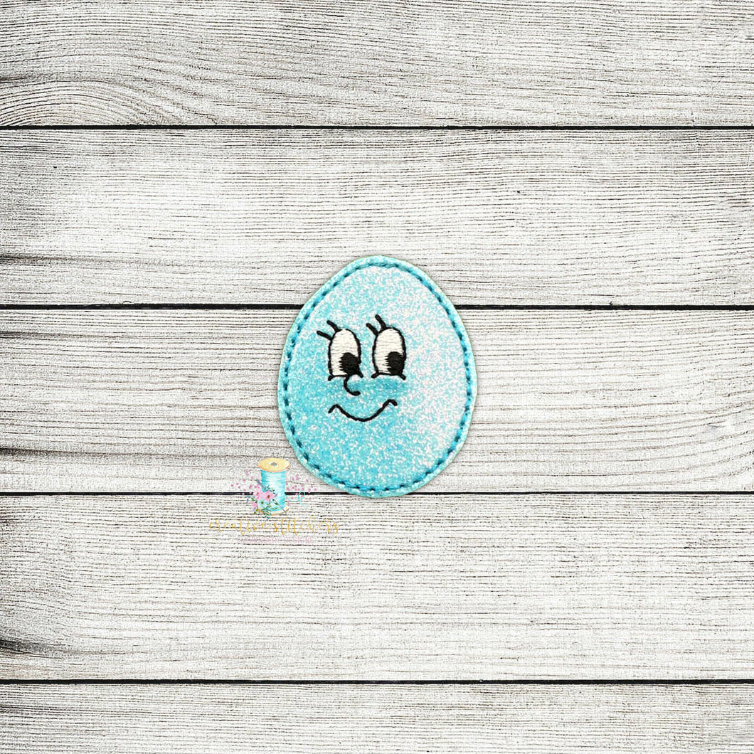 Blue Easter Egg Feltie Digital Embroidery Design File