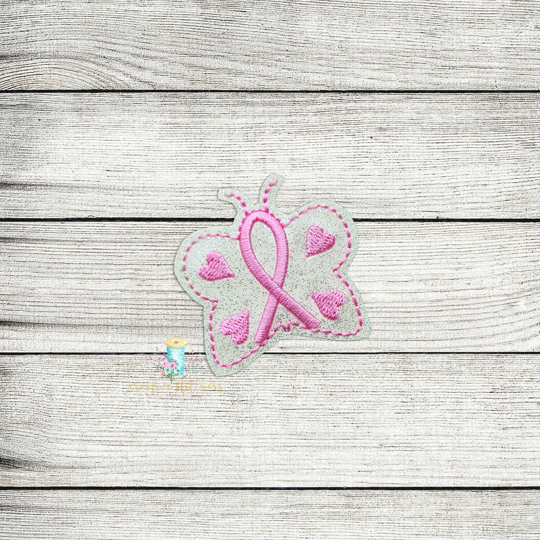 Breast Cancer Butterfly Feltie Digital Embroidery Design File