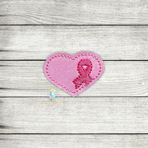 Breast Cancer Heart Feltie Digital Embroidery Design File