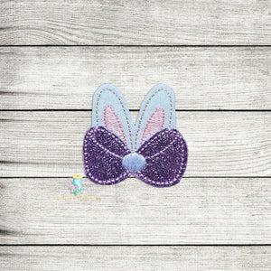 Bunny Ears With Bow Feltie Digital Embroidery Design File