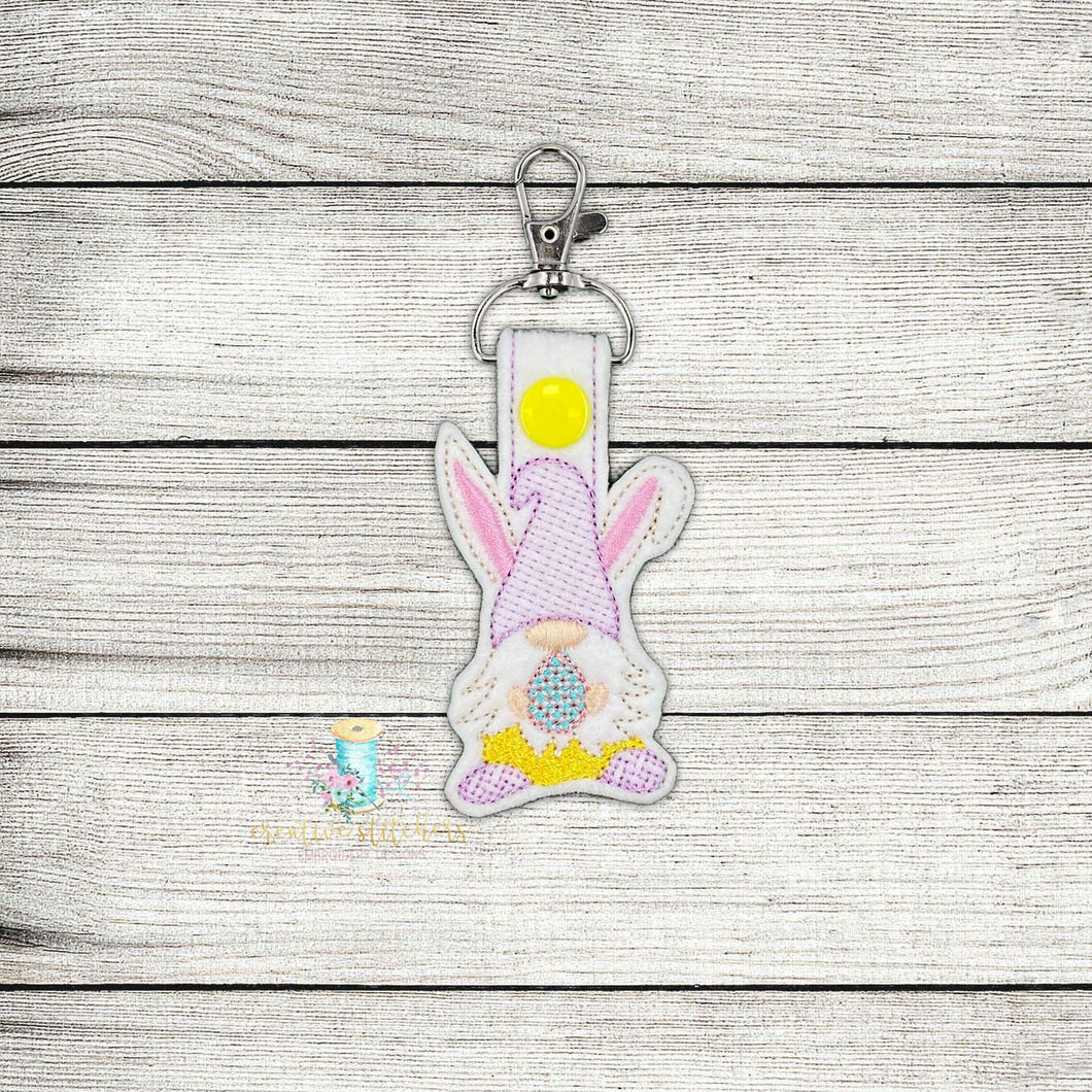 Gnome Bunny Fob Digital Embroidery Design File