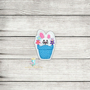 Bunny Pot Digital Embroidery Design File PP