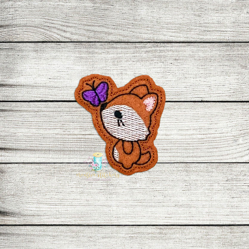 Butterfly and Fox Feltie Digital Embroidery Design File