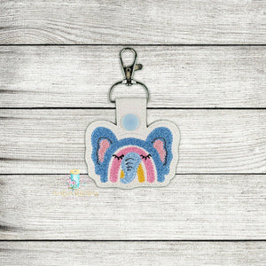 Rainbow Animal Elephant Fob Digital Embroidery Design File