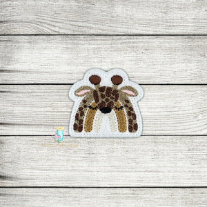 Rainbow Giraffe Feltie Digital Embroidery Design File