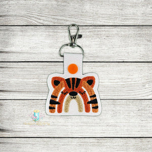 Rainbow Animal Tiger Fob Digital Embroidery Design File