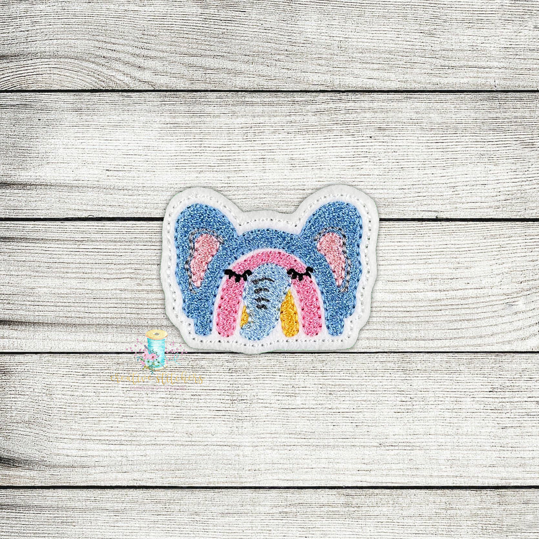 Rainbow Elephant Feltie Digital Embroidery Design File