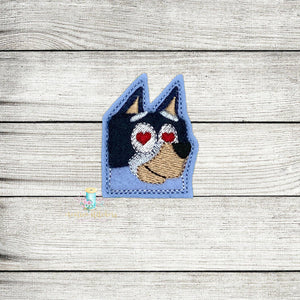 Valentine Blue Dad Feltie Digital Embroidery Design File
