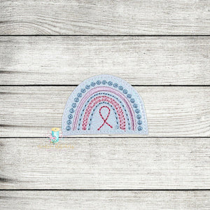 Cancer Rainbow Feltie Digital Embroidery Design File