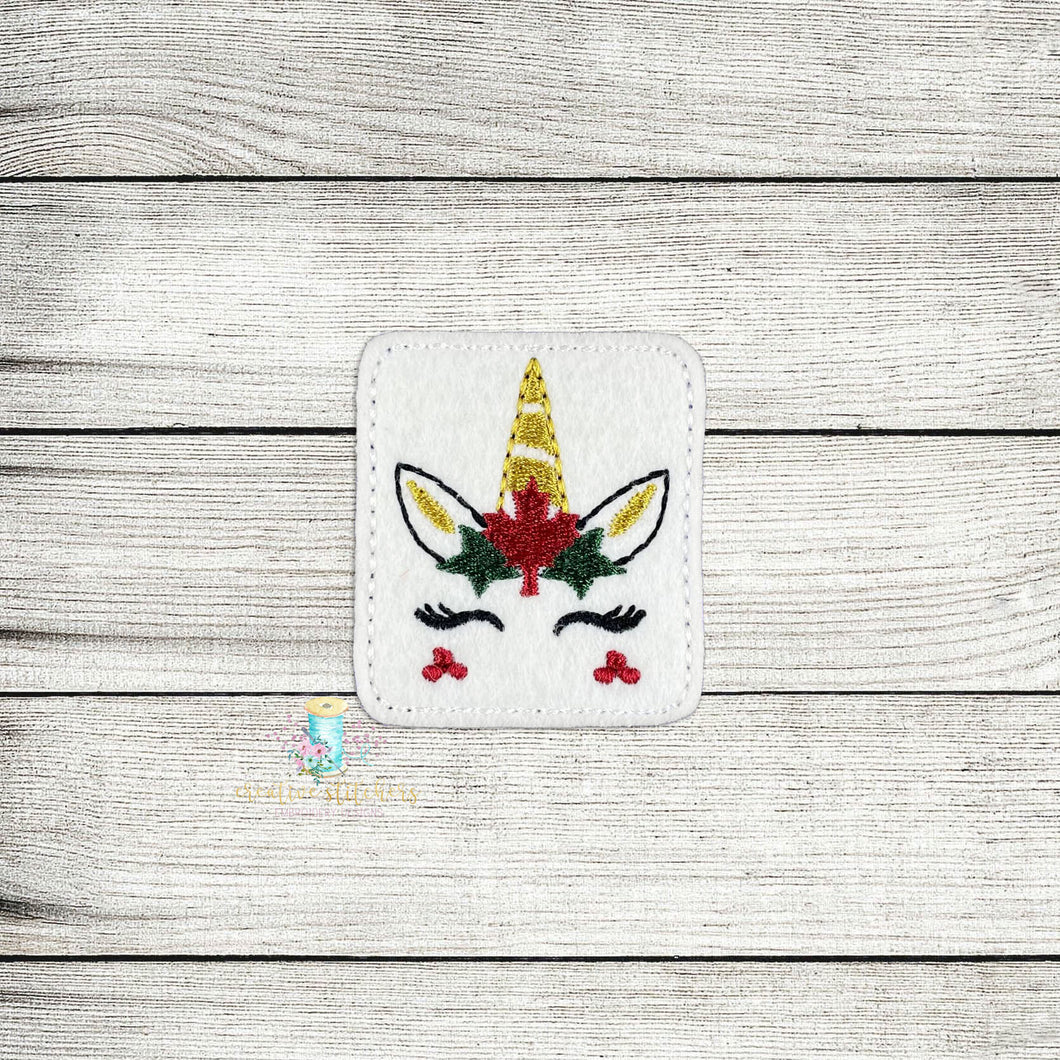Canada Patriotic Unicorn Feltie Digital Embroidery Design File