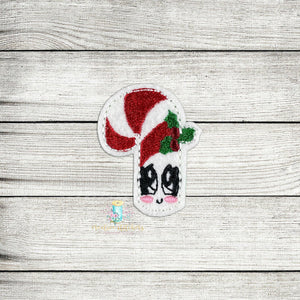 Candy Cane Topper Feltie Digital Embroidery Design File