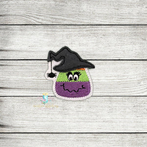 Candy Corn Witch Digital Embroidery Design File