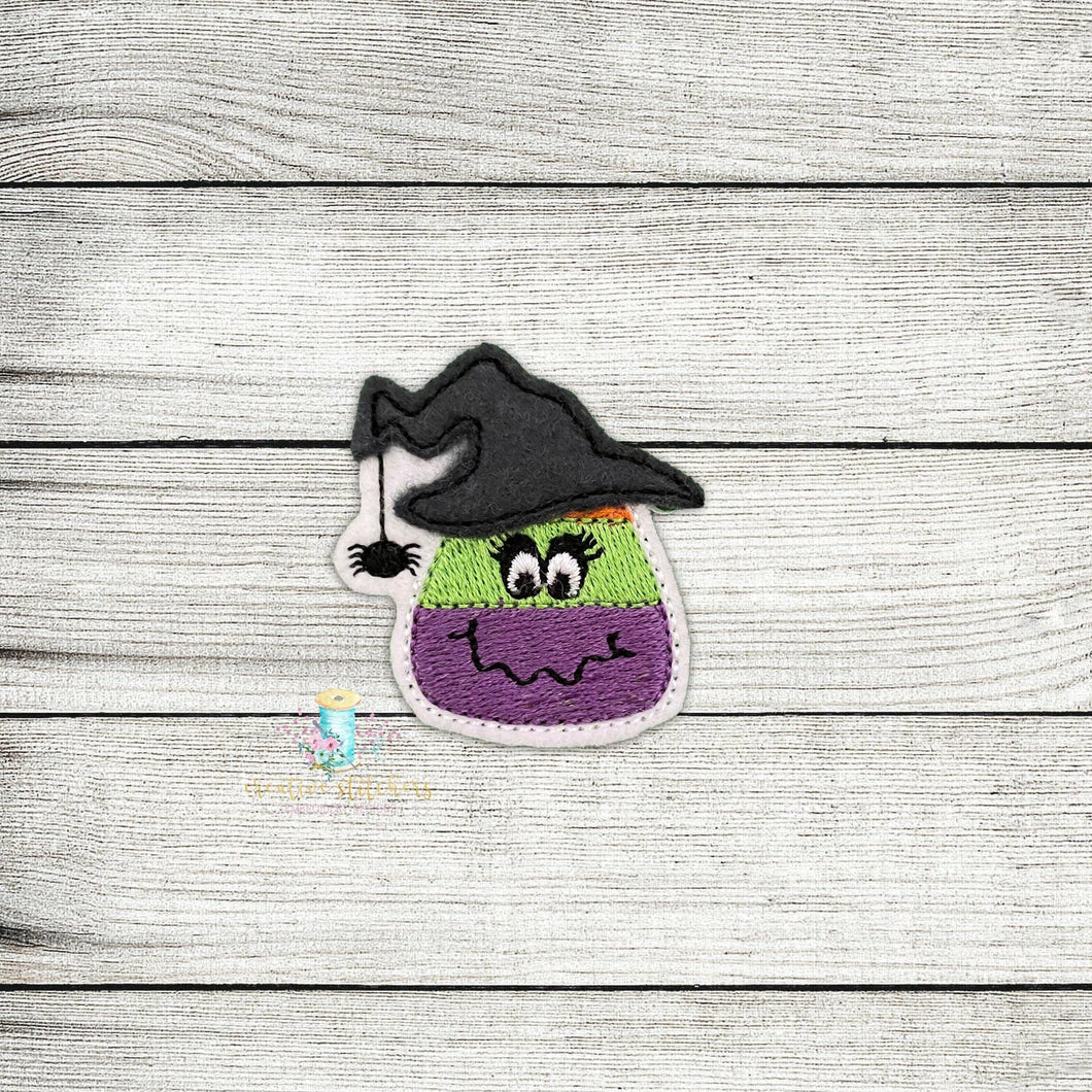 Candy Corn Witch Digital Embroidery Design File