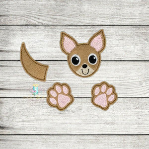 Chico Chihuahua  Bow Parts Digital Embroidery Design File