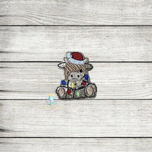 Christmas Baby Highland Cow Feltie Digital Embroidery Design File