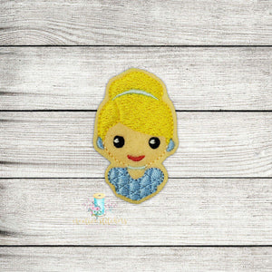 Blue Fill Princess Head Digital Embroidery Design File