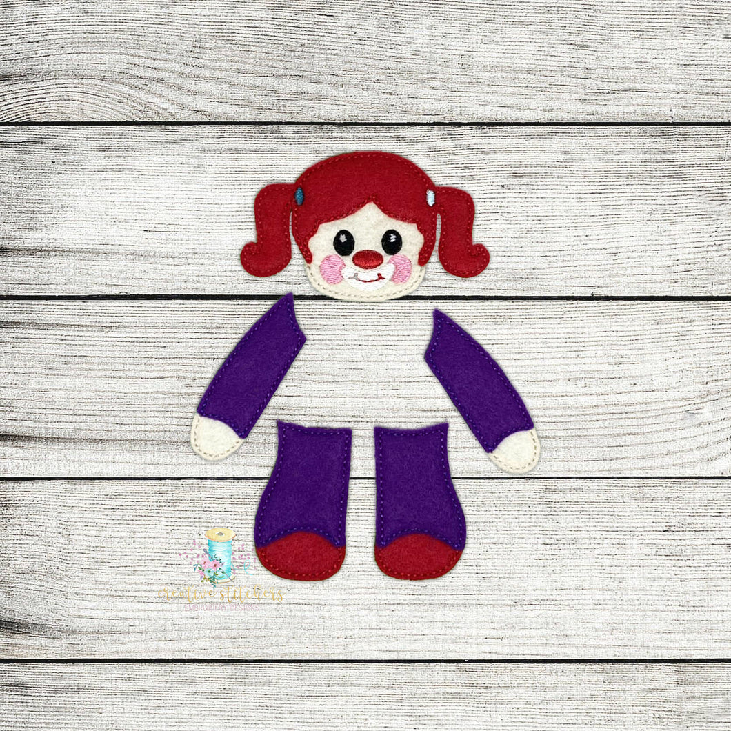 Circus Girl Bow Parts Digital Embroidery Design File