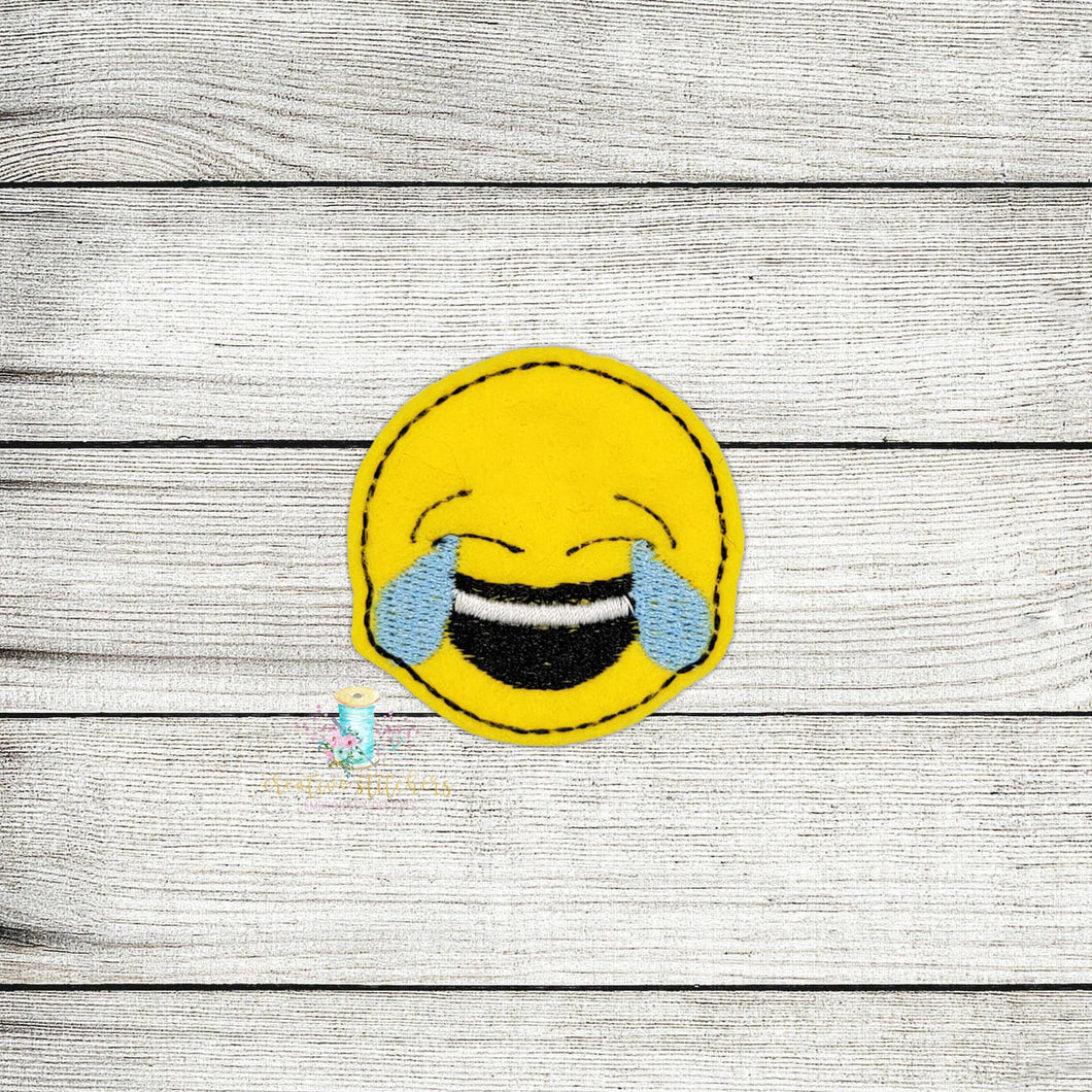 Cry Smile Emoji Feltie Digital Embroidery Design File