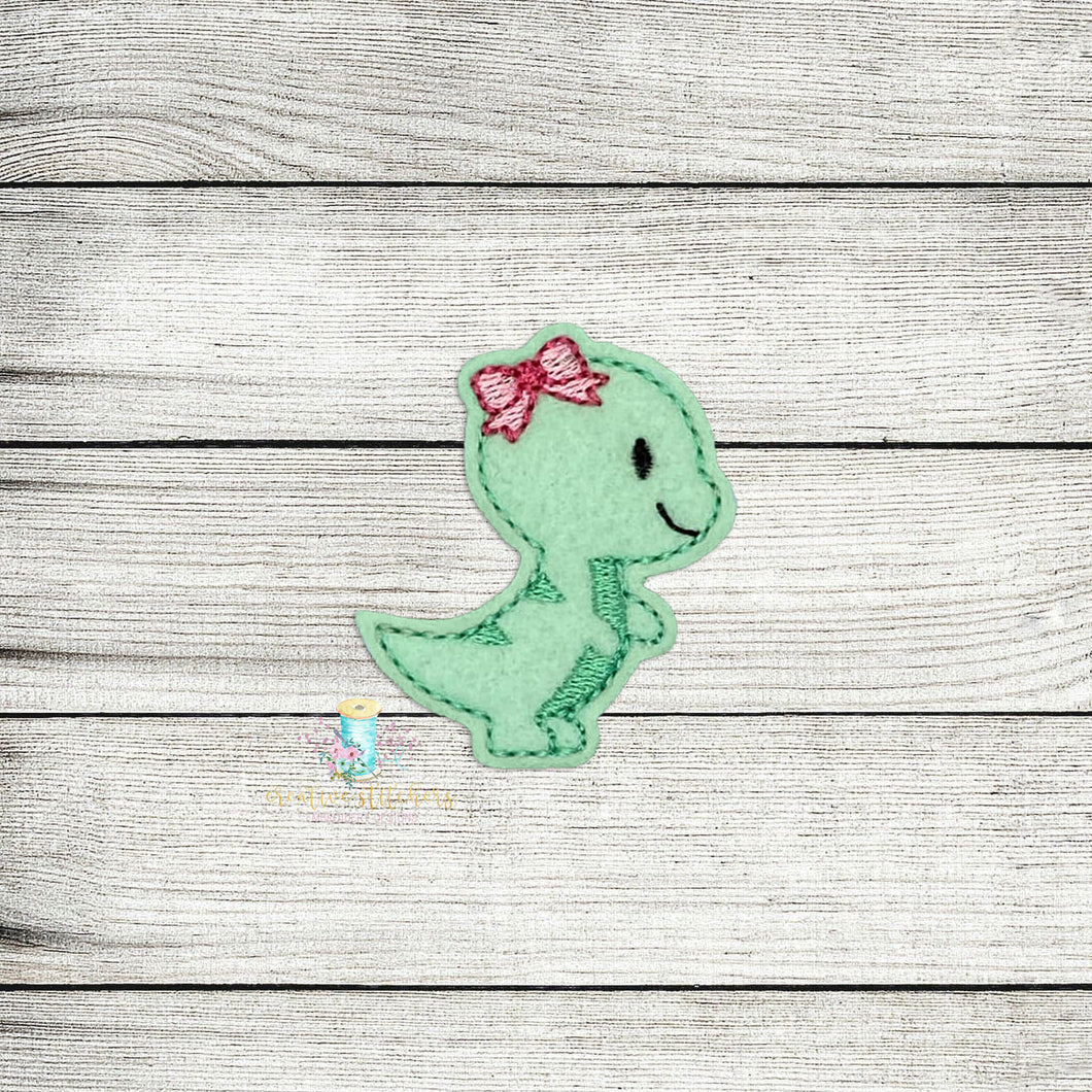 Cutie T-Rex Feltie Digital Embroidery Design File