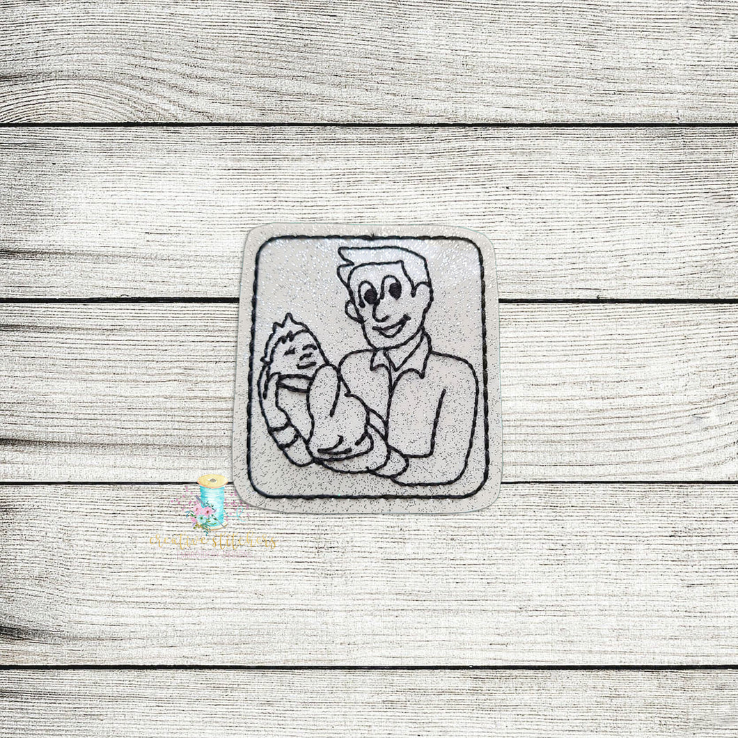 Dad Baby Feltie Digital Embroidery Design File