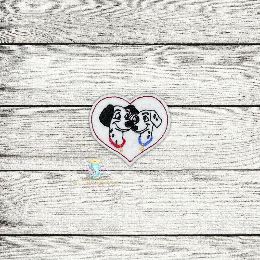 Spotted Dog Heart Digital Embroidery Design File