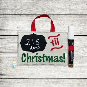 Days Til Christmas Countdown Digital Embroidery Design File